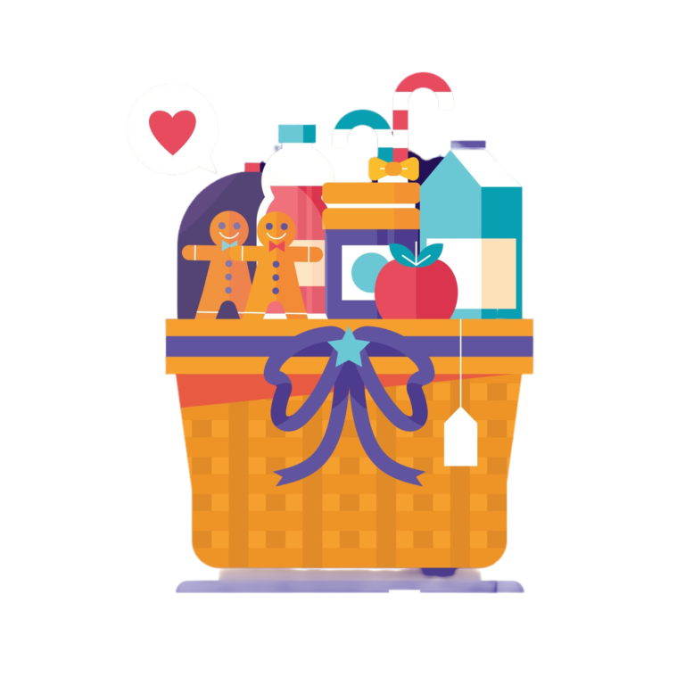 flat-christmas-basket-illustration